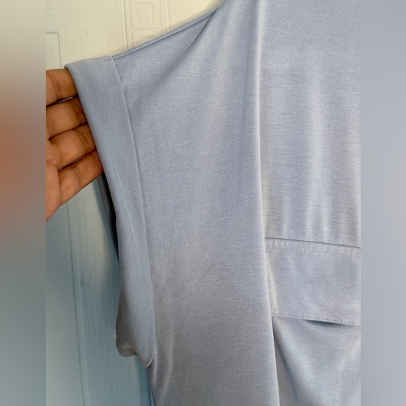 J. Jill Relaxed Fit Light Blue V-Neck Short Sleeve Pocket Tee Size XL Oversized - Picture 4 of 12